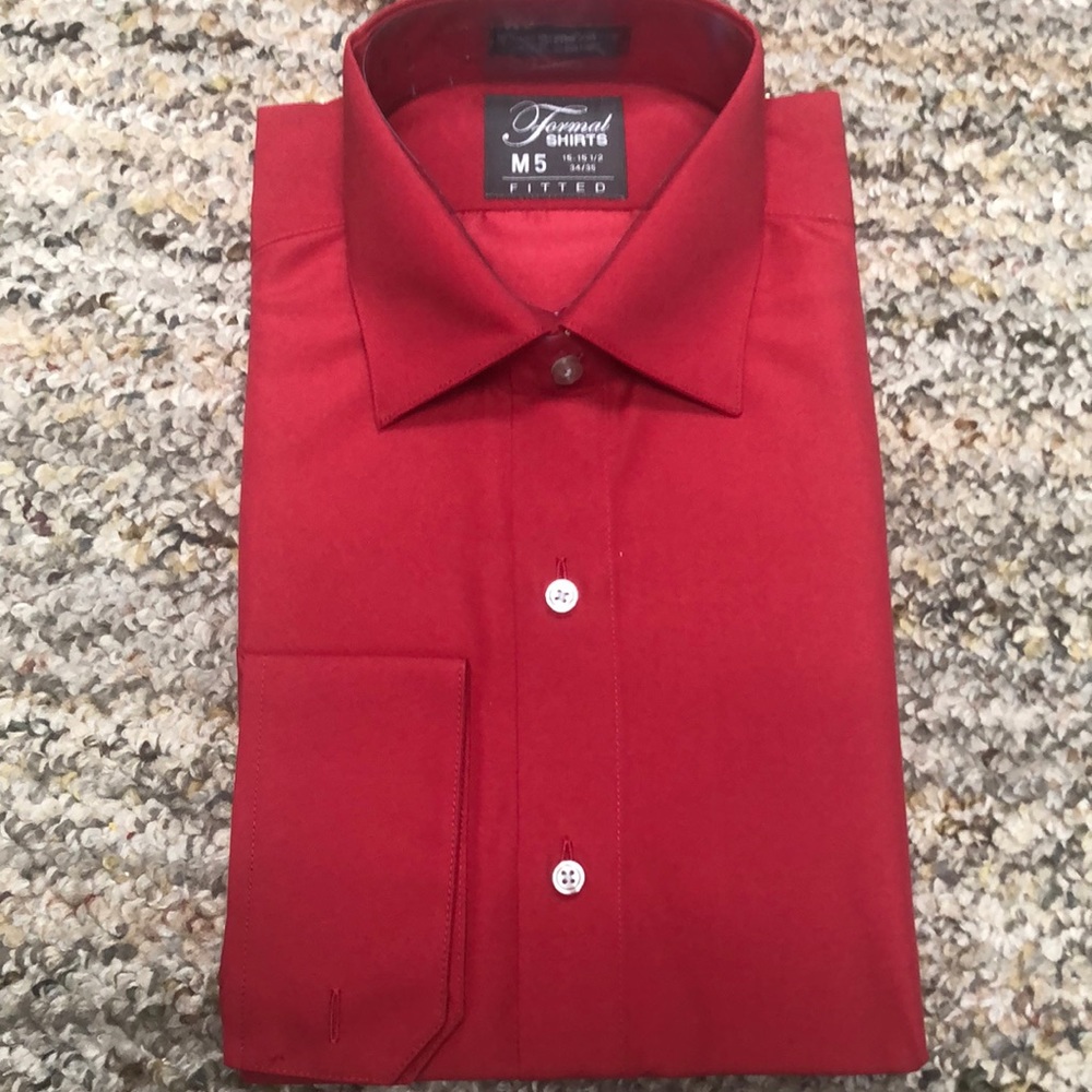 Red Microfiber (Fitted) Dress Shirt